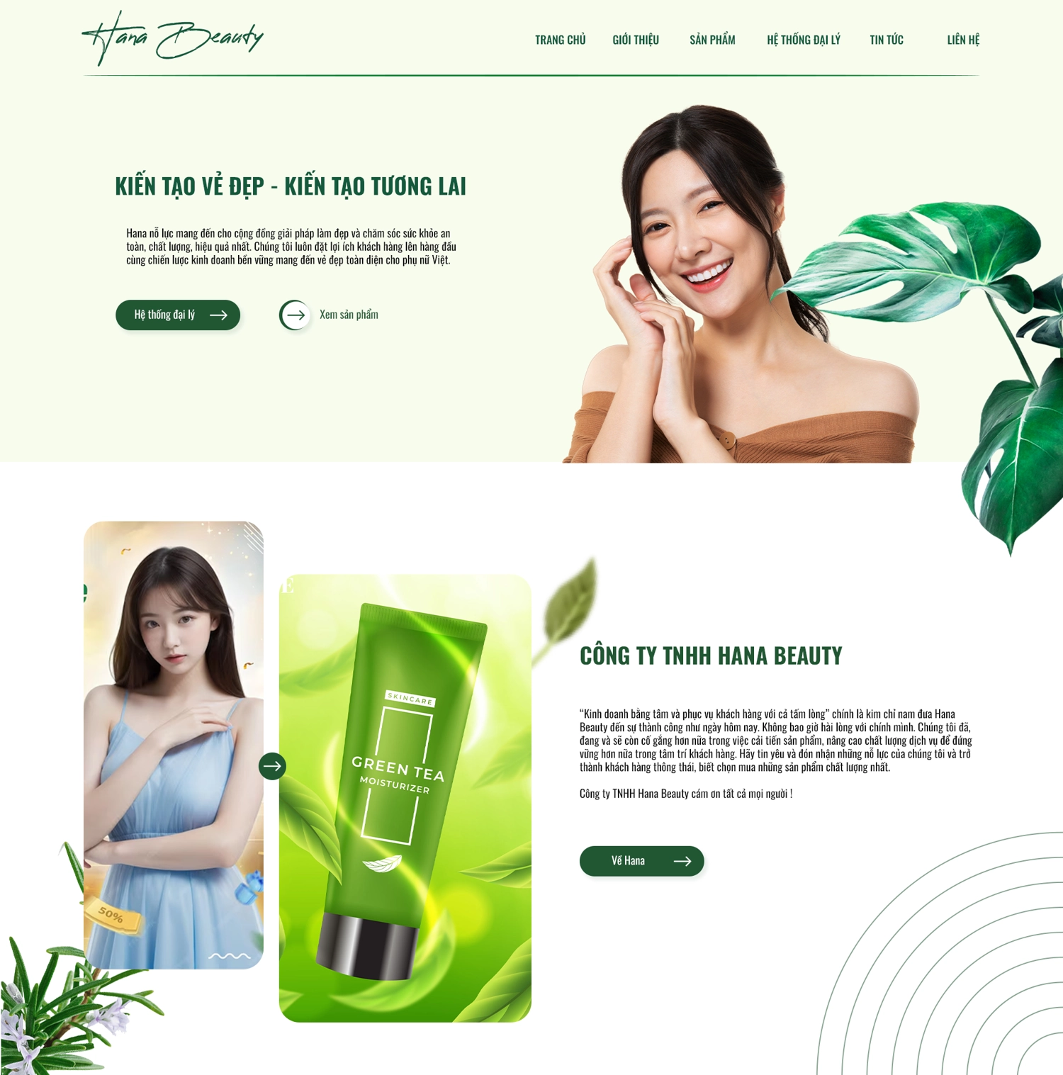 Giao diện website lĩnh vực thẩm mỹ