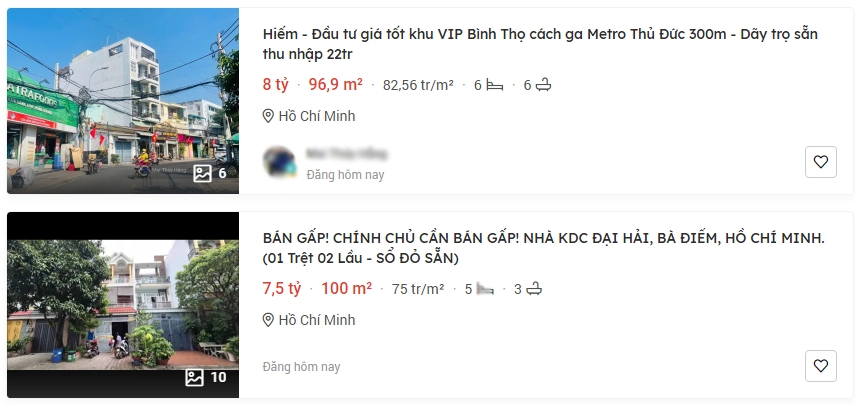 Hiển thị tin rao thường tr&ecirc;n batdongsan.com.vn
