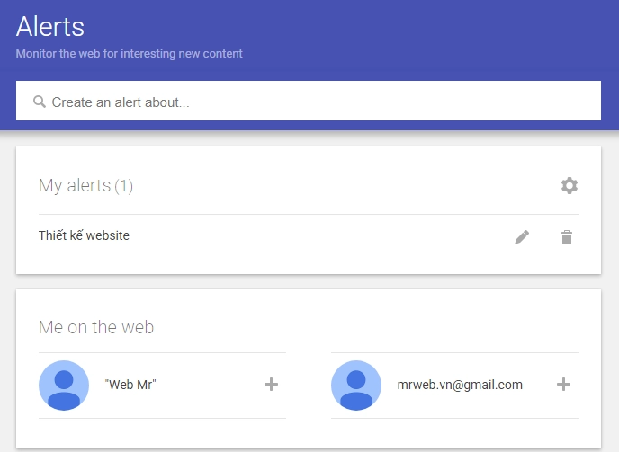 Hoàn thành Google Alert