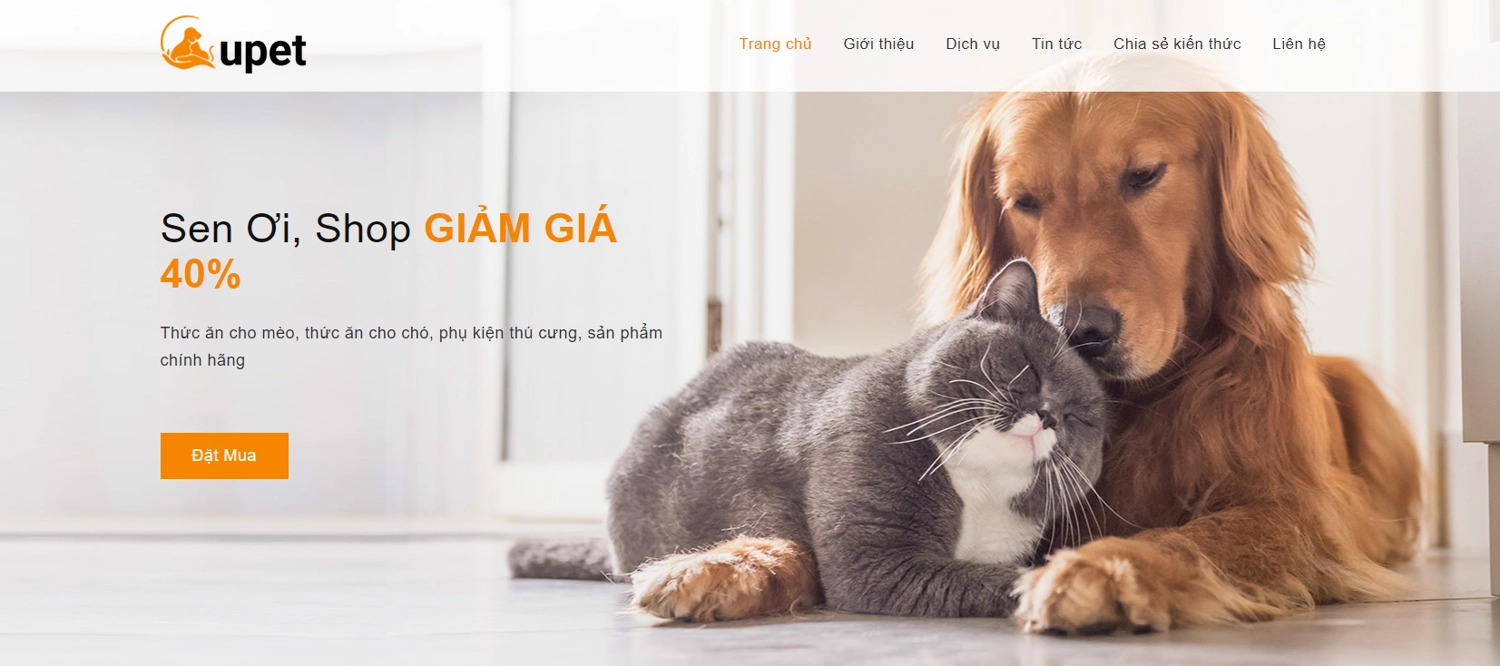 Website shop thú cưng