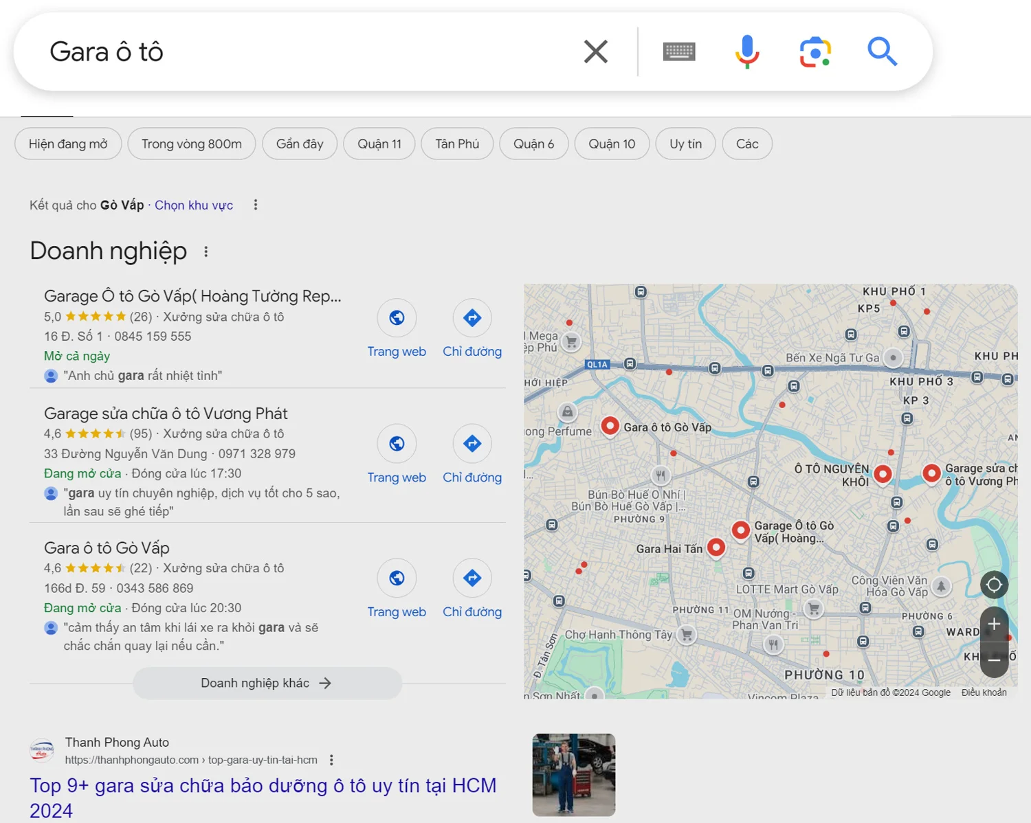 Ví dụ về từ khóa địa phương