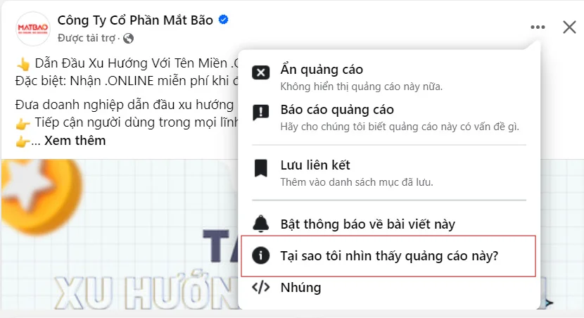 Tại sao tôi nhìn thấy quảng cáo này