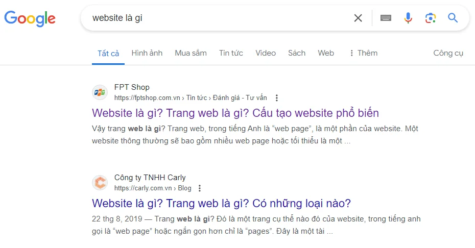 Google hiển thị kết quả cho câu hỏi: 