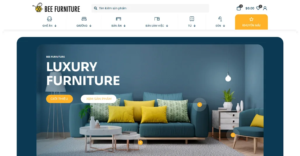 Bee Furniture Mẫu website Bee Furniture